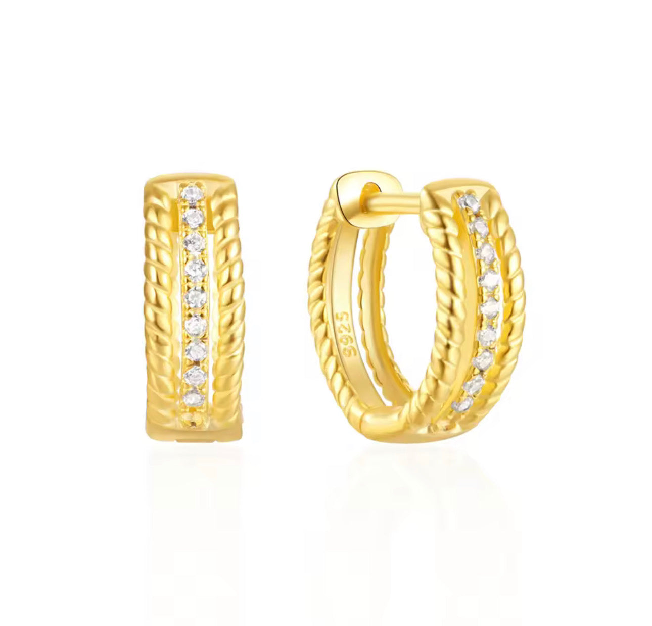 Mini Pave & Solid Hoop