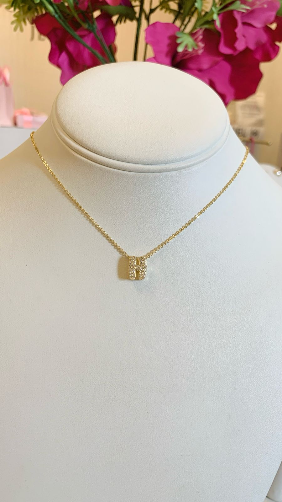 Chunky Pave Initial Necklace