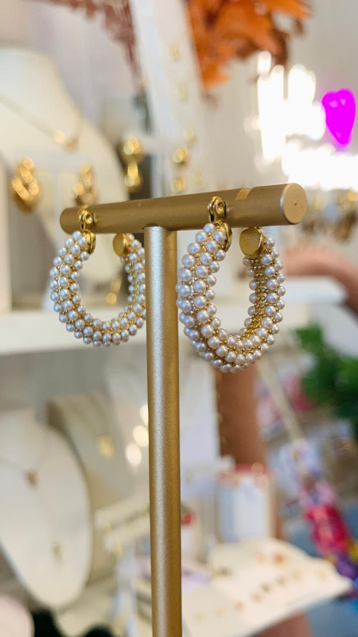 Mid Pearl Hoop