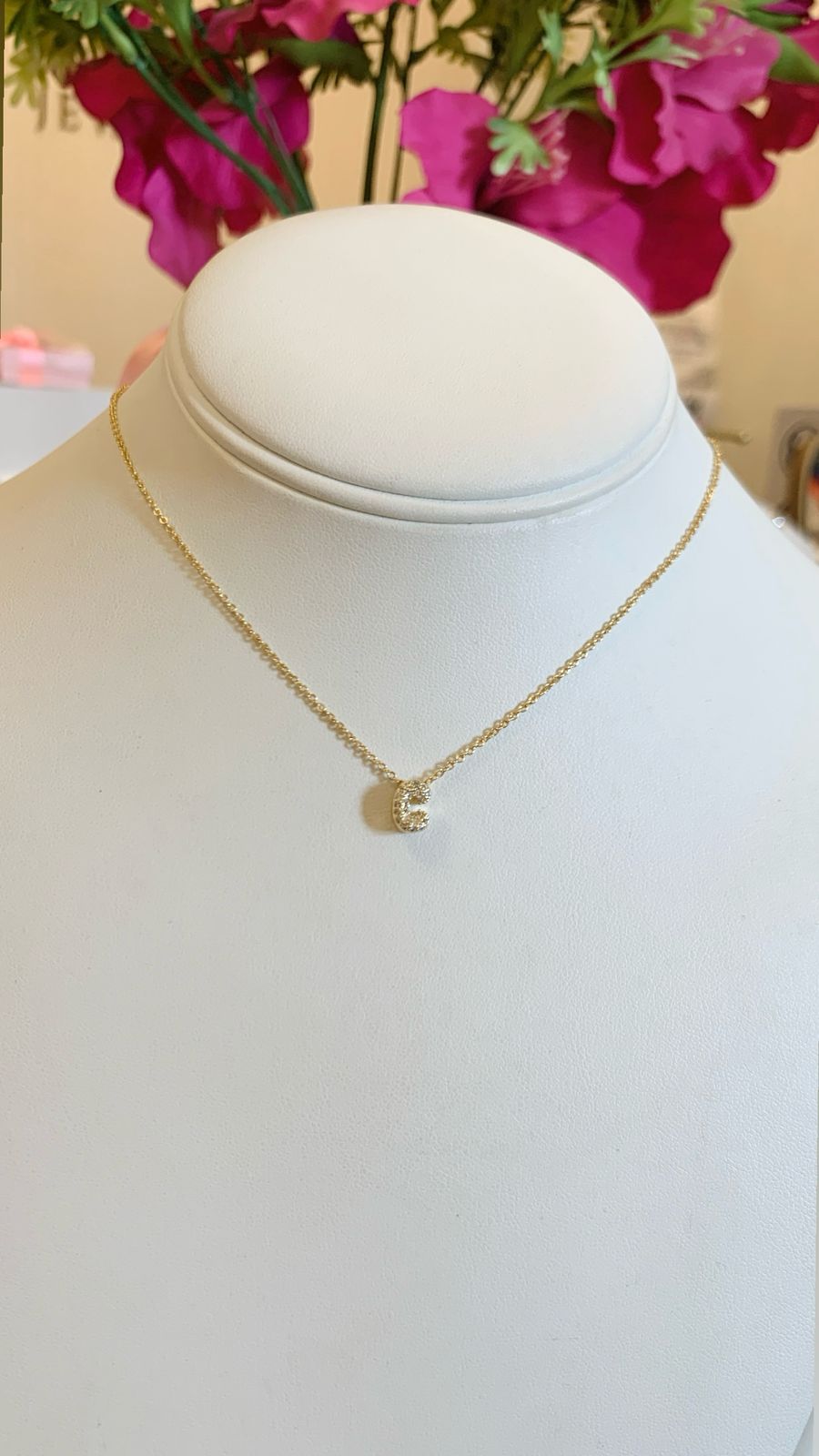 Chunky Pave Initial Necklace
