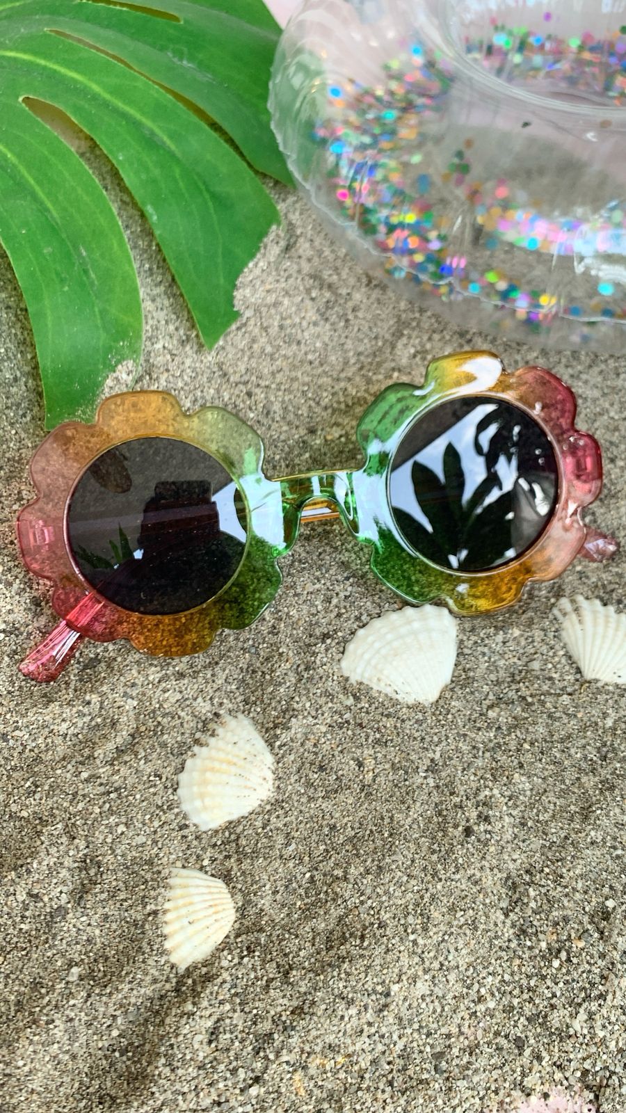 Round Flower Sunglasses