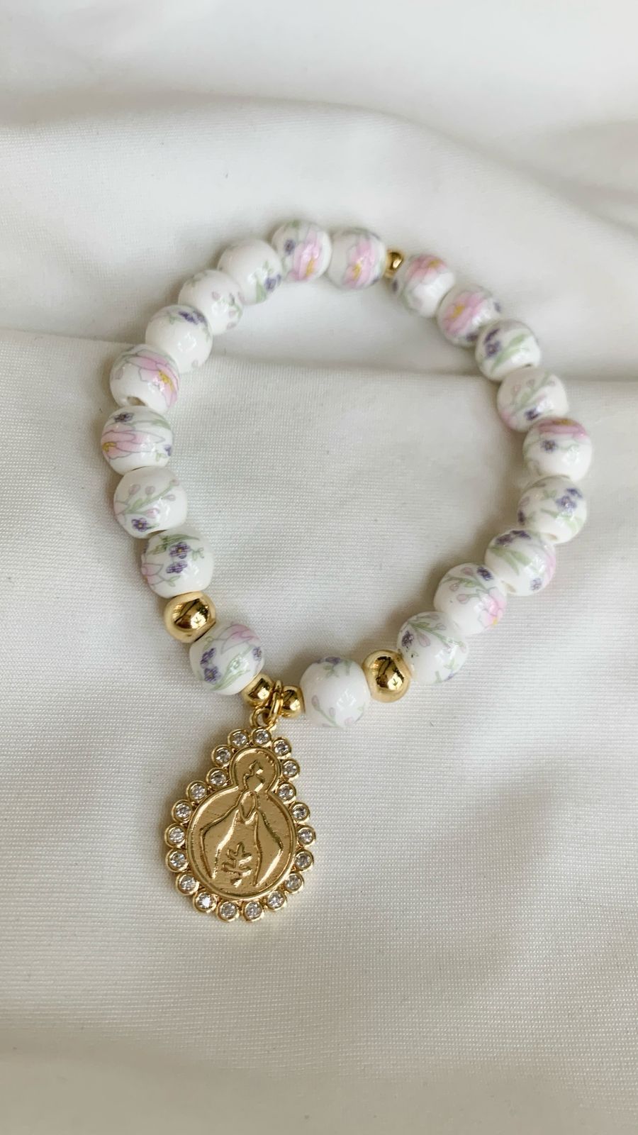Virgen de Suyapa- Floral Beads