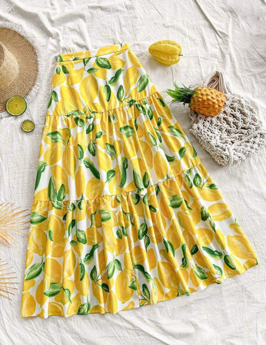 Lemon Printed Skirt