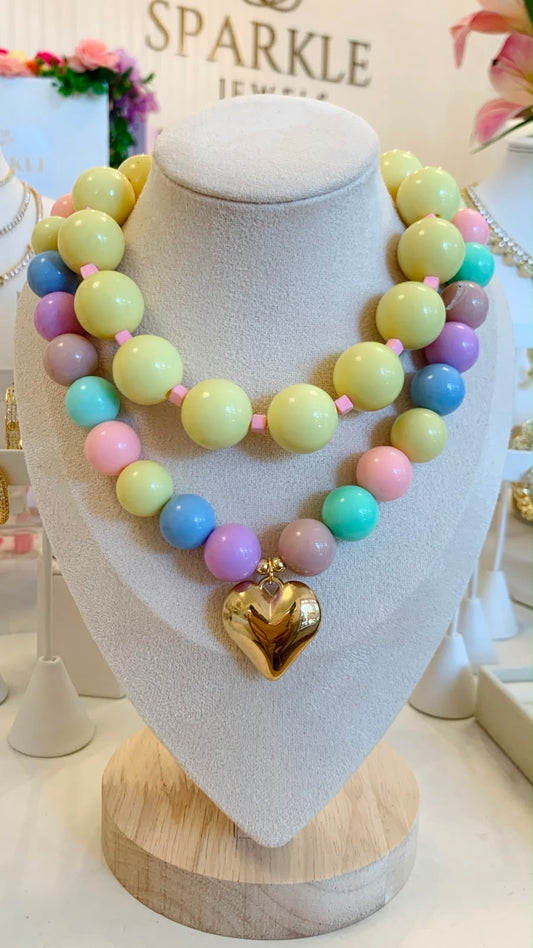 Candy Multicolor Heart Necklace