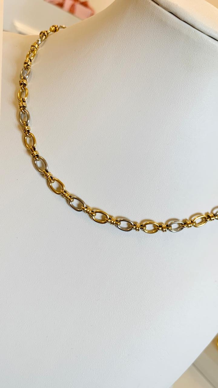 Oval Two Tone Necklace