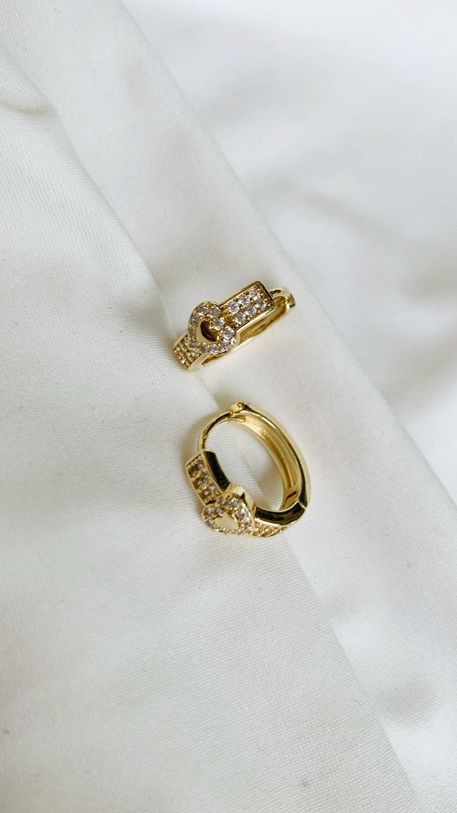 Pave Heart Hoop