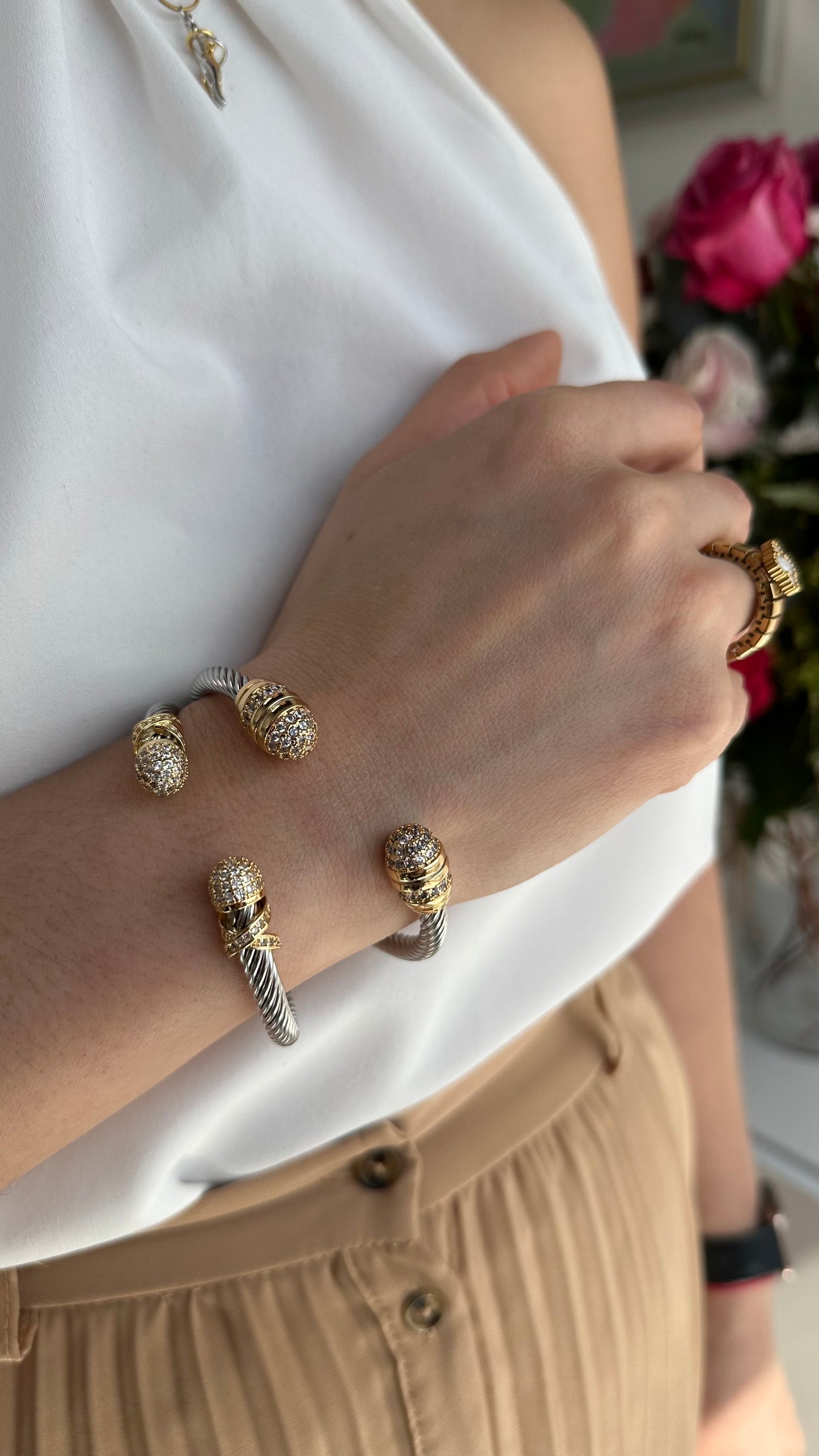 Two Tone Cable Cuff