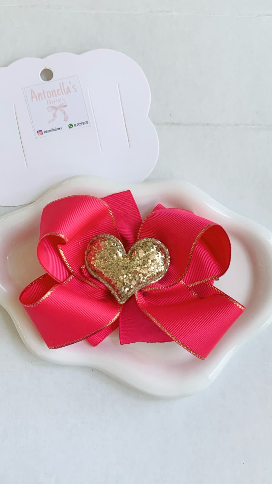 Pink Heart Bow