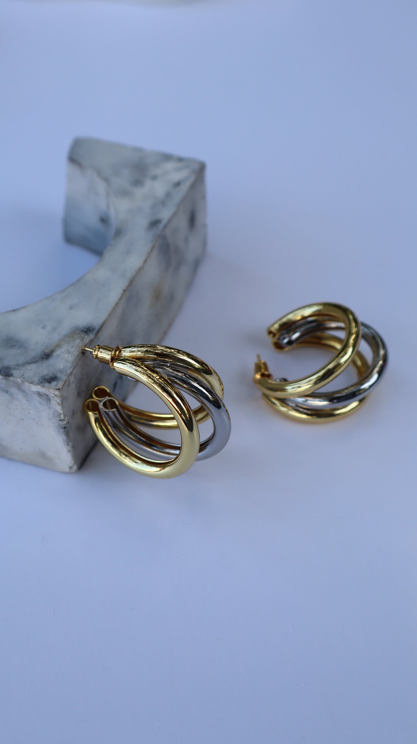 Triple Two Tone Hoops