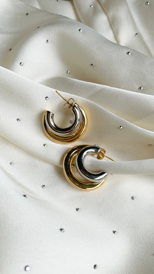 Double Two Tone Hoops