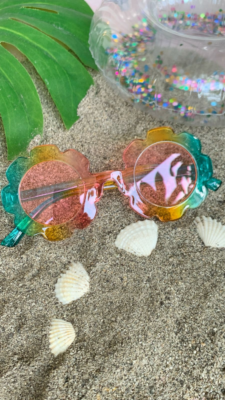Round Flower Sunglasses