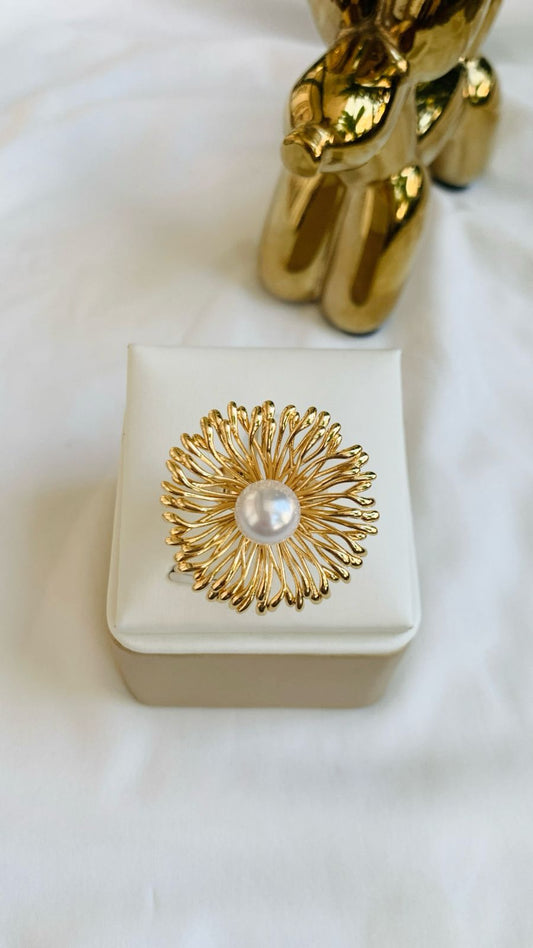 Pearl Sunflower Ring