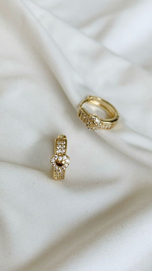 Pave Heart Hoop
