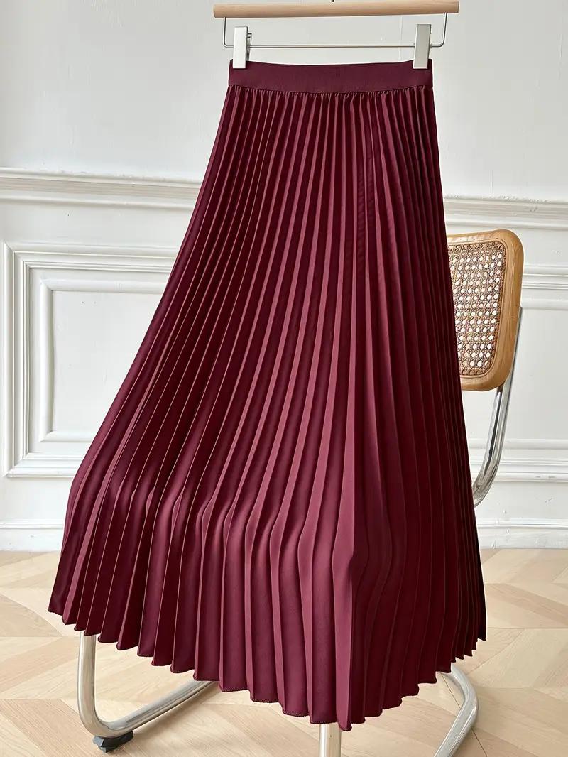 Burgundy Pleaded Skirt