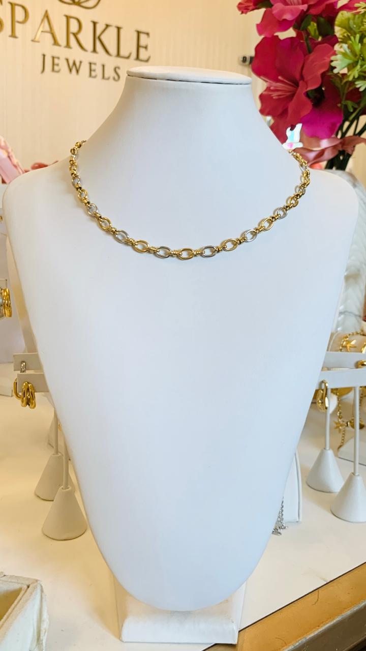 Oval Two Tone Necklace