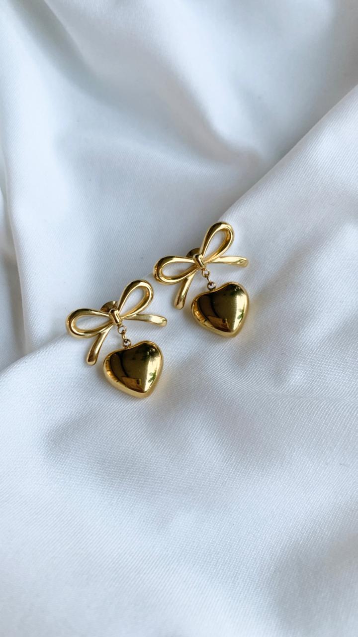 Bow Heart Studs