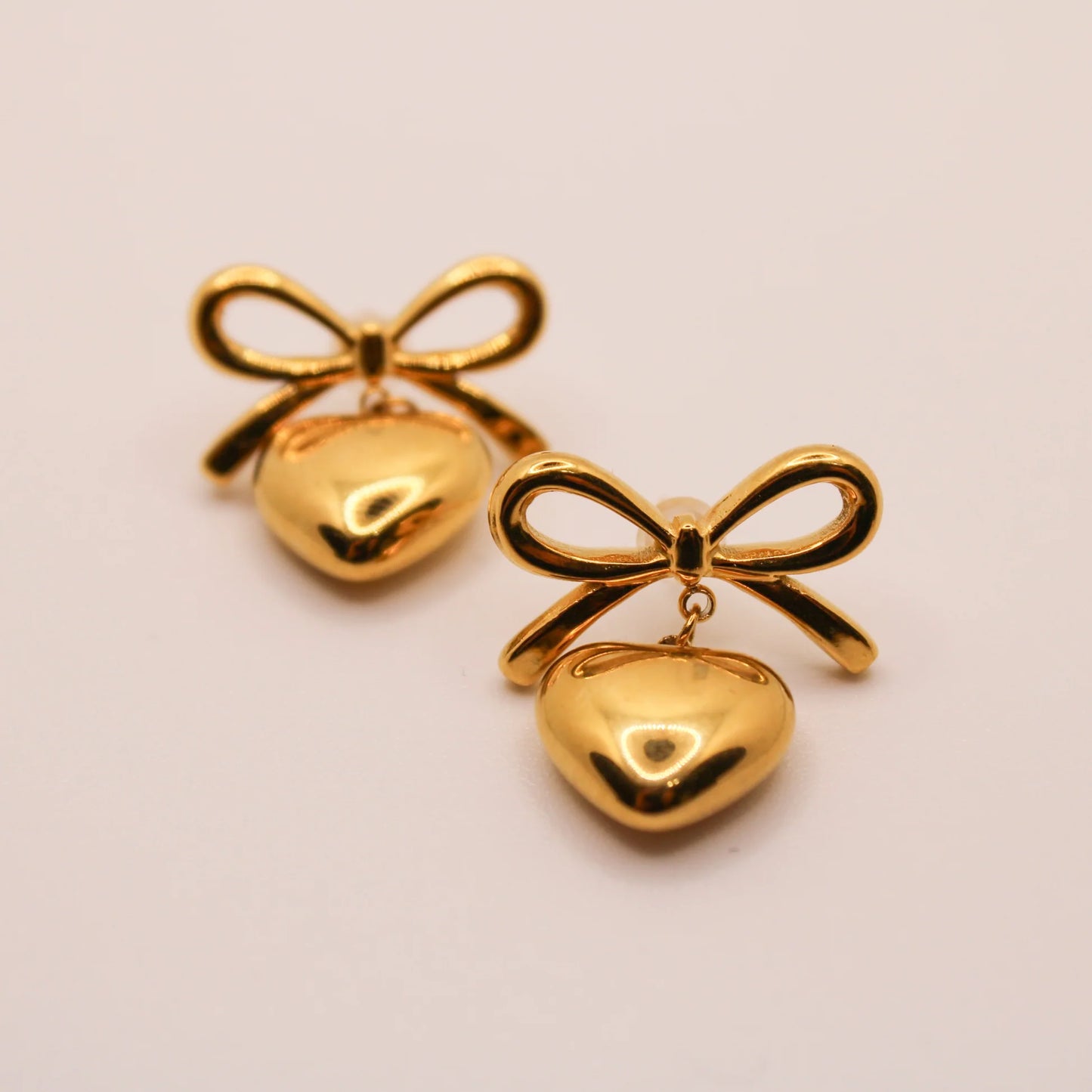 Bow Heart Studs