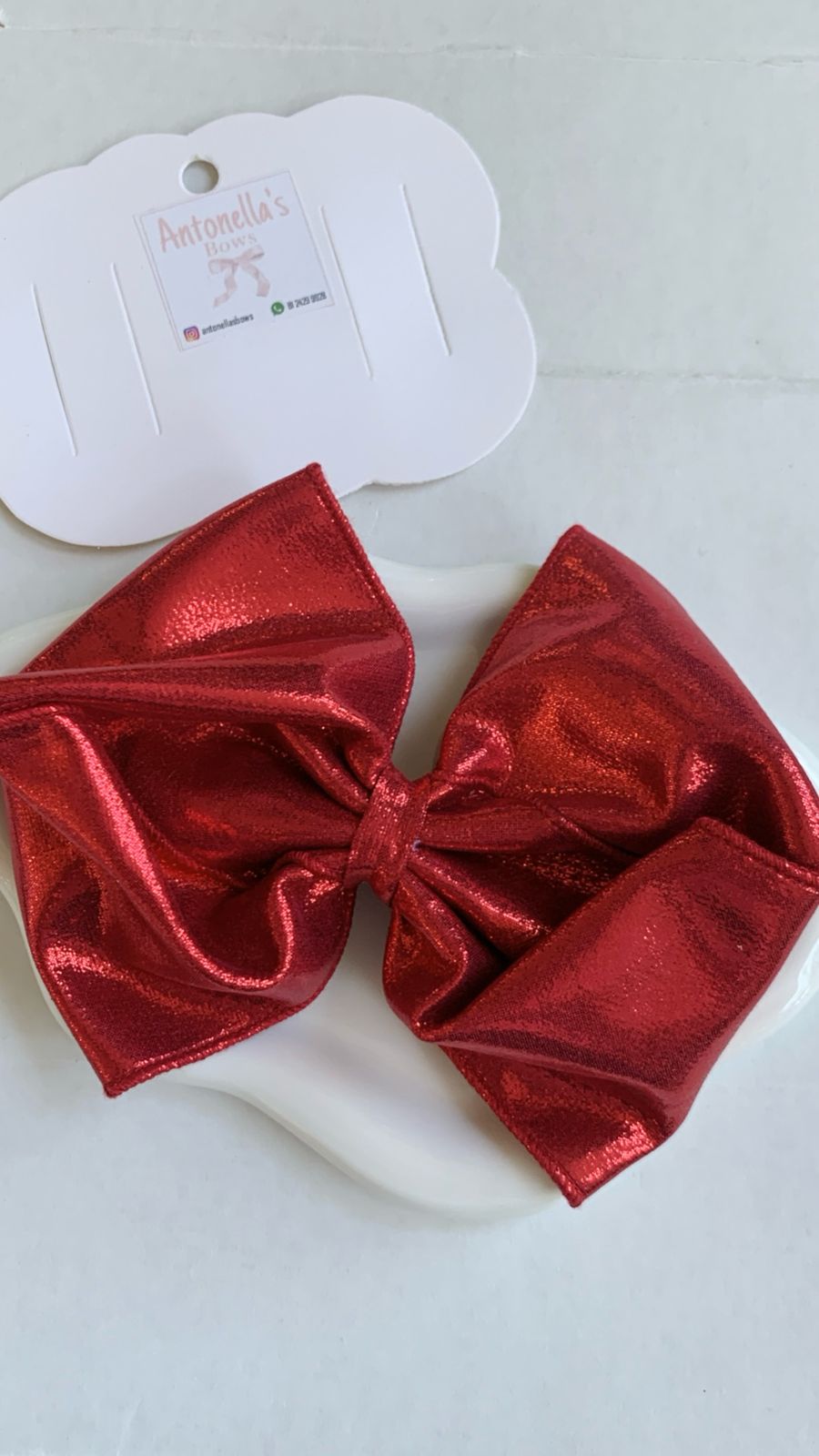 Red Metallic Bow