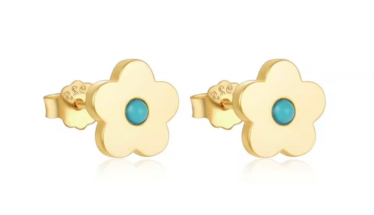 Gold Turquoise Stud