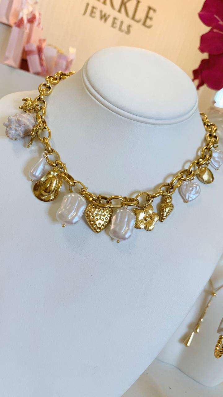 Ocean Pearled Chunky Necklace